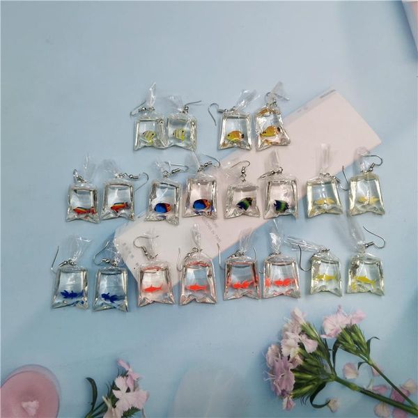 dangle & chandelier 1pair korea transparent bream fish bag drop earrings for women girl personality christmas earring jewelry student gift e, Silver 
dangle & chandelier 1pair korea transparent bream fish bag drop earrings for women girl personality christmas earring jewelry student gift e, Silver