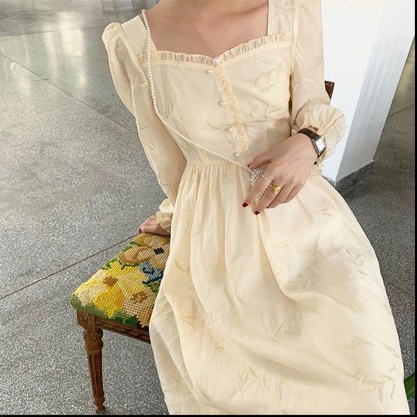 midi dress womens women french elegant vintage square collar long puff sleeve party chic retro korean autumn clothing, Black;gray
midi dress womens women french elegant vintage square collar long puff sleeve party chic retro korean autumn clothing, Black;gray