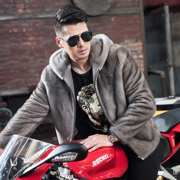 men's leather & faux luxury 100% real male coat winter 2021 casual hooded biker jacket for men casaco masculino gxy980, Black
men's leather & faux luxury 100% real male coat winter 2021 casual hooded biker jacket for men casaco masculino gxy980, Black