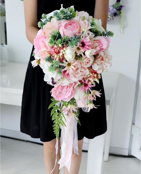 wedding flowers pink waterfall bridal bouquet rose peony artificial flower de mariage
wedding flowers pink waterfall bridal bouquet rose peony artificial flower de mariage