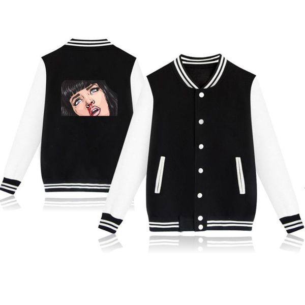 women's jackets pulp fiction mia wallace sweatshirt baseball jacket uniform coat long sleeve hoodies tracksuit harajuku casual clothes, Black;brown
women's jackets pulp fiction mia wallace sweatshirt baseball jacket uniform coat long sleeve hoodies tracksuit harajuku casual clothes, Black;brown