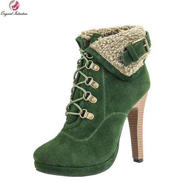boots original intention women ankle nice round toe thin high heels elegant green shoes woman plus us size 4-15, Black
boots original intention women ankle nice round toe thin high heels elegant green shoes woman plus us size 4-15, Black
