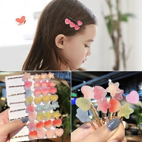 hair accessories simple and cute gradient soft candy girl word clip star heart shape wild bangs net celebrity baby hairpin, Slivery;white
hair accessories simple and cute gradient soft candy girl word clip star heart shape wild bangs net celebrity baby hairpin, Slivery;white