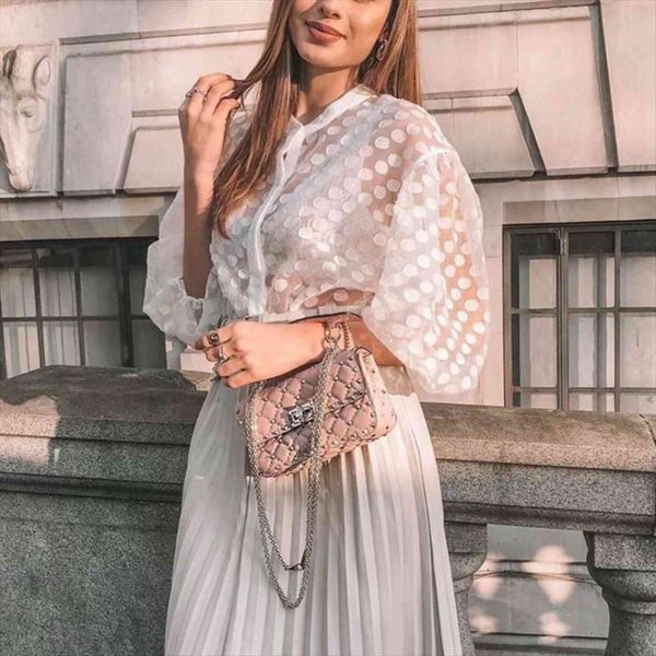 casual white loose dot womens shirt seethrough spring puff sleeve female elegant streetwear
casual white loose dot womens shirt seethrough spring puff sleeve female elegant streetwear