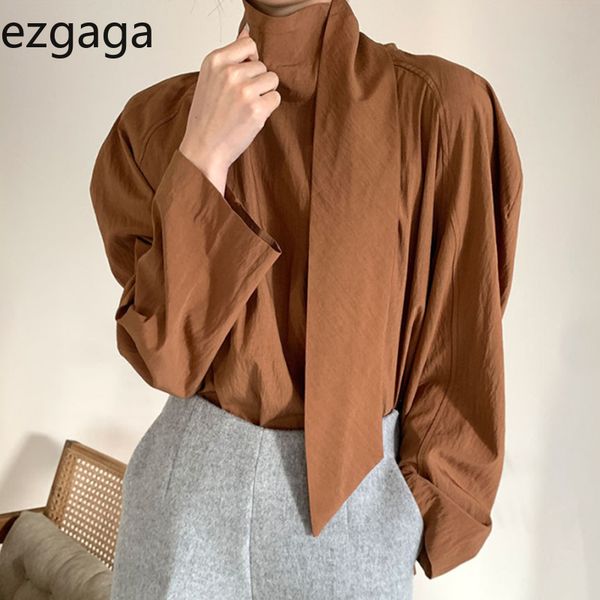 ezgaga office lady party blouse korean chic elegant stand collar lace up loose long lantern sleeve button women shirts blusas 210430, White
ezgaga office lady party blouse korean chic elegant stand collar lace up loose long lantern sleeve button women shirts blusas 210430, White