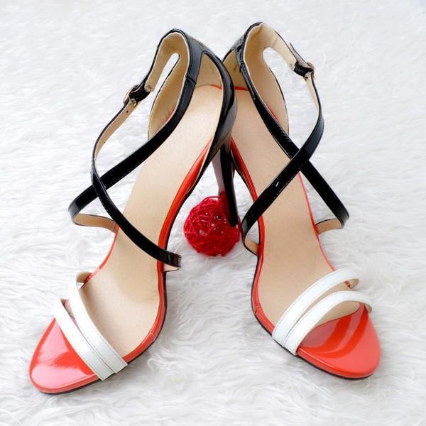 sandals summer super high heels women's shoes simple color matching patent leather elegant temperament, Black
sandals summer super high heels women's shoes simple color matching patent leather elegant temperament, Black