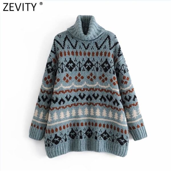 women vintage turtleneck color matching print casual loose knitting sweater female long sleeve chic pullovers s550 210420, White;black
women vintage turtleneck color matching print casual loose knitting sweater female long sleeve chic pullovers s550 210420, White;black