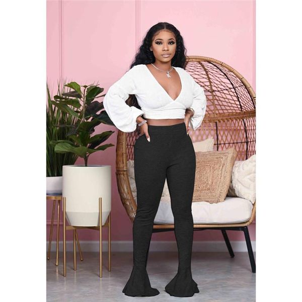 plus size solid high waist flared pants 2021 women ruffle bell-bottoms trousers ol slim fit plain long s-2xl women's & capris, Black;white
plus size solid high waist flared pants 2021 women ruffle bell-bottoms trousers ol slim fit plain long s-2xl women's & capris, Black;white