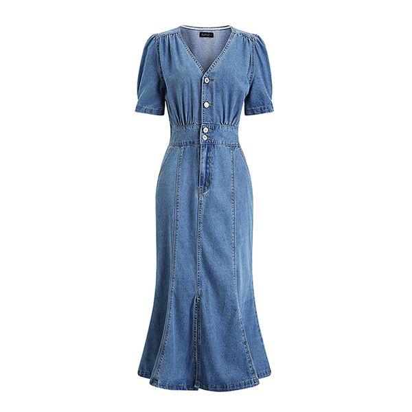 denim dress pocket v neck short sleeve midi women puff fit and flare korean style d1806 210514, Black;gray
denim dress pocket v neck short sleeve midi women puff fit and flare korean style d1806 210514, Black;gray