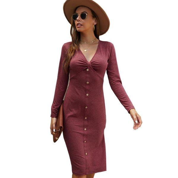 casual dresses donsignet fashion women's dress autumn leisure v-neck pullover solid color button bag hip knitted split, Black;gray
casual dresses donsignet fashion women's dress autumn leisure v-neck pullover solid color button bag hip knitted split, Black;gray