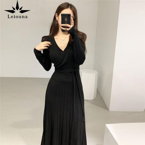casual dresses leiouna long sleeve slim v-neck 2021 fashion women's sashes knitted dress spring party female high waist, Black;gray
casual dresses leiouna long sleeve slim v-neck 2021 fashion women's sashes knitted dress spring party female high waist, Black;gray