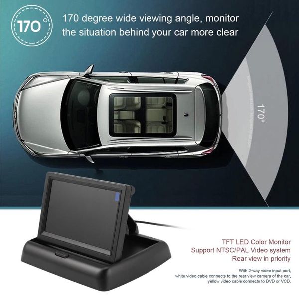 car video 4.3" folding monitor display + waterproof wide angle hd rear view backup camera universal reversing assistance kit
car video 4.3" folding monitor display + waterproof wide angle hd rear view backup camera universal reversing assistance kit