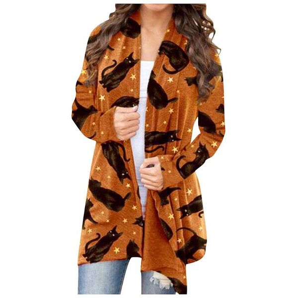 elegant woman long sleeve winter coat women's halloween animal cat pumpkin print cardigan autumn and large size 2021 trench coats, Tan;black
elegant woman long sleeve winter coat women's halloween animal cat pumpkin print cardigan autumn and large size 2021 trench coats, Tan;black