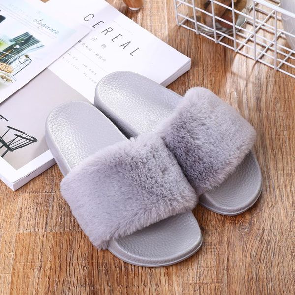 women's furry faux fur slippers cozy memory foam house anti-skid sole flat slide sandals indoor outdoor slip on shoes, Black
women's furry faux fur slippers cozy memory foam house anti-skid sole flat slide sandals indoor outdoor slip on shoes, Black