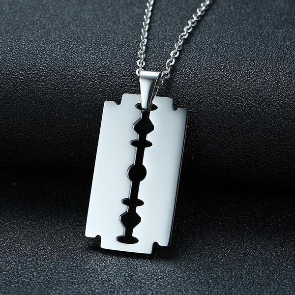 fashion blade pendant shaver tag necklace for men stainless steel shaving necklaces male jewelry 20inch chain link, Silver
fashion blade pendant shaver tag necklace for men stainless steel shaving necklaces male jewelry 20inch chain link, Silver