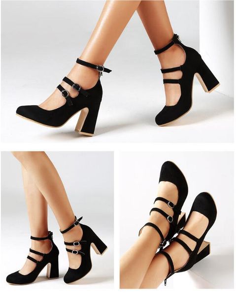 large size sandals shoes for women in europe and the united states with word buckle round head thick high-heeled cross-border trade solid co, Black
large size sandals shoes for women in europe and the united states with word buckle round head thick high-heeled cross-border trade solid co, Black