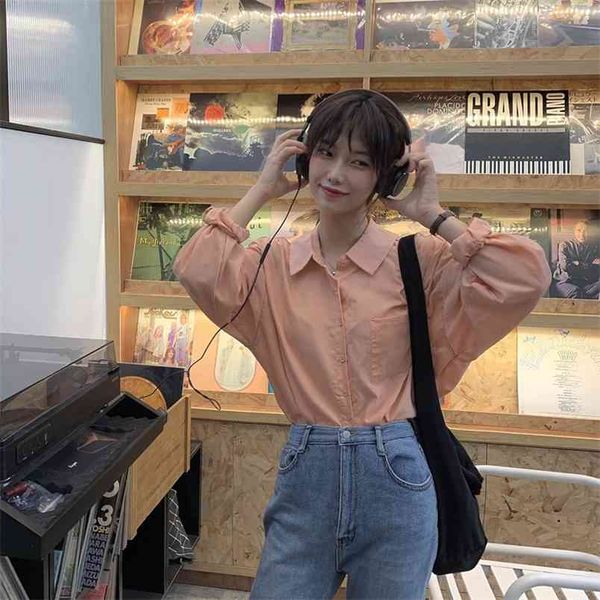 spring autumn women's blouses korean style solid color lapel all-match loose casual female ll390 210506, White
spring autumn women's blouses korean style solid color lapel all-match loose casual female ll390 210506, White