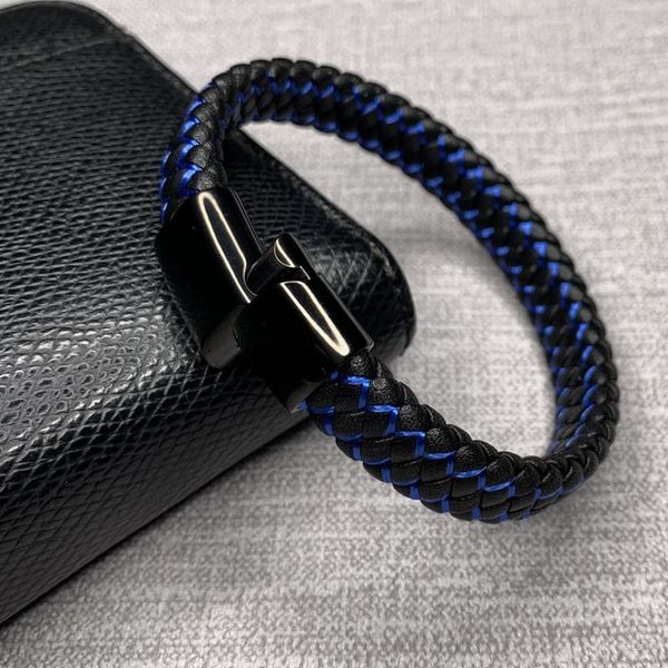 cuff 2021 men jewelry punk black blue braided leather bracelet for stainless steel magnetic clasp fashion bangles gifts e0002, White
cuff 2021 men jewelry punk black blue braided leather bracelet for stainless steel magnetic clasp fashion bangles gifts e0002, White