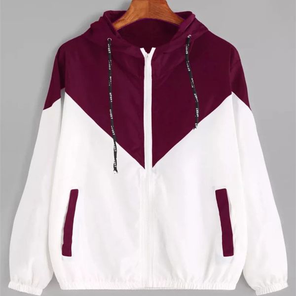 europe and united states in the summer women s clothing color matching elastic waist hooded jacket 201015, Black;brown
europe and united states in the summer women s clothing color matching elastic waist hooded jacket 201015, Black;brown