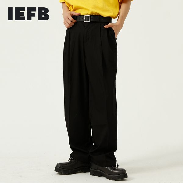 iefb men's summer korean trend suit pants men's loose straight solid color causal business pants black bottoms 9y7614 210524
iefb men's summer korean trend suit pants men's loose straight solid color causal business pants black bottoms 9y7614 210524