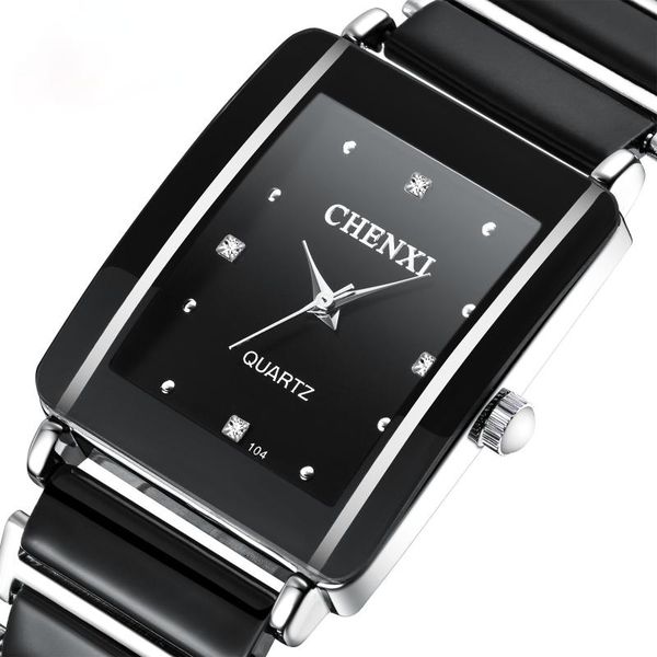 wristwatches square couple watches women watch fashion quartz ceramic, Slivery;brown
wristwatches square couple watches women watch fashion quartz ceramic, Slivery;brown