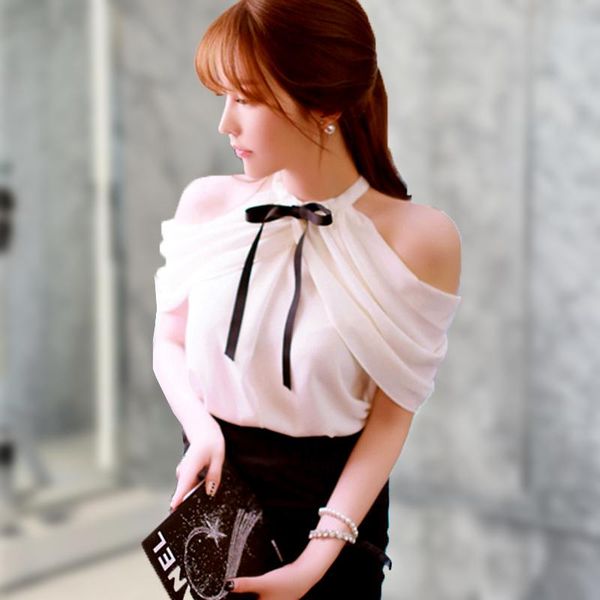 women's blouses & shirts oversize women cross halter 2021 summer fashion ladies clothing off shoulder elegant pullovers female chic whi, White
women's blouses & shirts oversize women cross halter 2021 summer fashion ladies clothing off shoulder elegant pullovers female chic whi, White