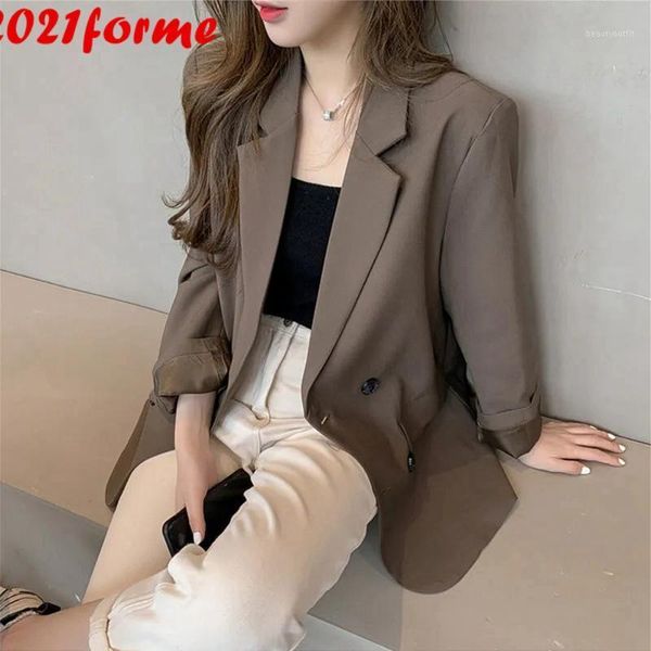 women's suits & blazers autumn blazer femme solid long sleeve jackek coat oversized loose casual office lady korean style woman clothes, White;black
women's suits & blazers autumn blazer femme solid long sleeve jackek coat oversized loose casual office lady korean style woman clothes, White;black
