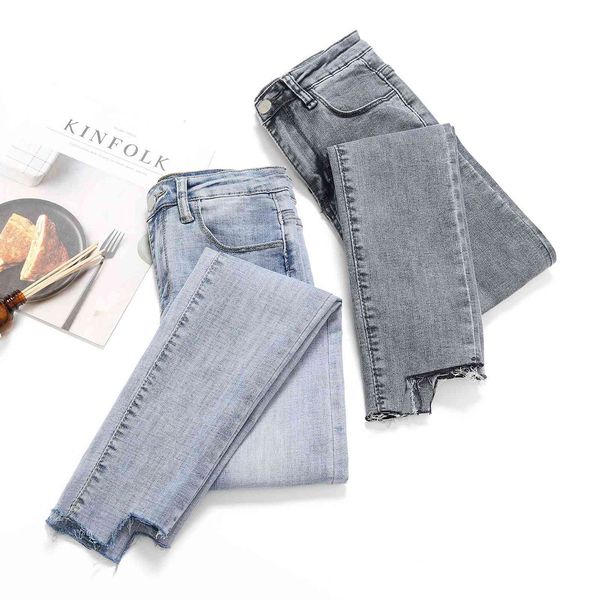 jeans b4183 - korean women's clothing spring 2021 high waist thin irregular leggings, Blue
jeans b4183 - korean women's clothing spring 2021 high waist thin irregular leggings, Blue