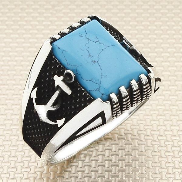 oxidized dished square blue raw turquoise stone men silver ring with anchor motif made in turkey solid 925 sterling cluster rings, Golden;silver
oxidized dished square blue raw turquoise stone men silver ring with anchor motif made in turkey solid 925 sterling cluster rings, Golden;silver
