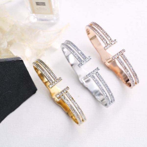bangle titanium steel t-shaped full diamond zircon open bracelet fashion luxury jewelry bangles for women gift, Black
bangle titanium steel t-shaped full diamond zircon open bracelet fashion luxury jewelry bangles for women gift, Black