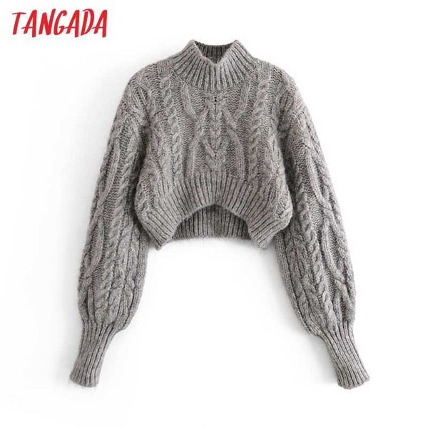 tangada chic women gray twist turtleneck sweater vintage ladies short style knitted jumper 3h406 210609, White;black
tangada chic women gray twist turtleneck sweater vintage ladies short style knitted jumper 3h406 210609, White;black