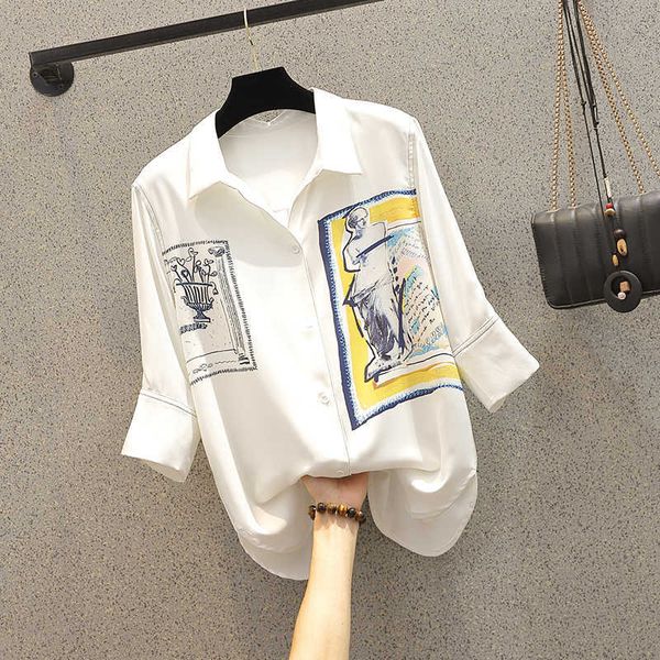 minimalist loose white shirts for women turn-down collar print female shirts spring summer blouses plus size 4xl 210604
minimalist loose white shirts for women turn-down collar print female shirts spring summer blouses plus size 4xl 210604
