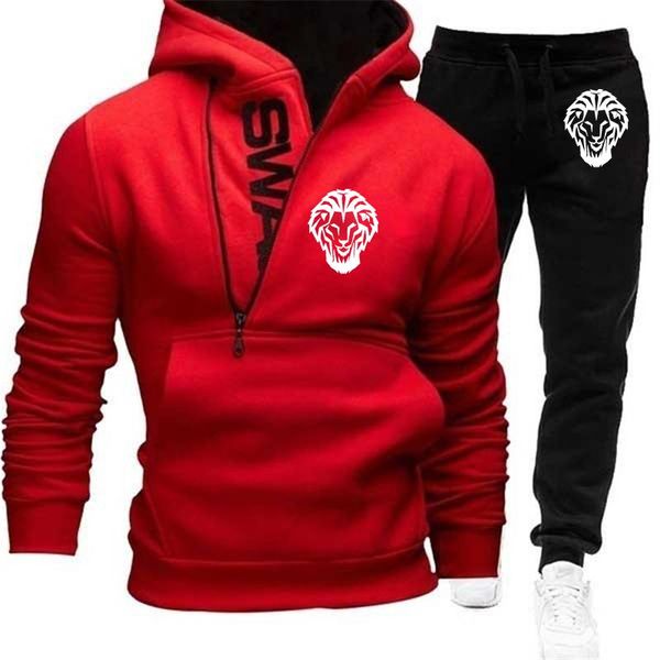 men's tracksuits men spring autumn lion logo brand 2021 year fashion suit harajuku style solid color comfortable long sleeve, Gray
men's tracksuits men spring autumn lion logo brand 2021 year fashion suit harajuku style solid color comfortable long sleeve, Gray