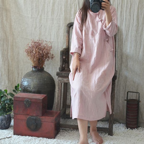 johnature female vintage cotton and linen dress original jacquard pink light blue summer women's solid color dresses 210521, Black;gray
johnature female vintage cotton and linen dress original jacquard pink light blue summer women's solid color dresses 210521, Black;gray