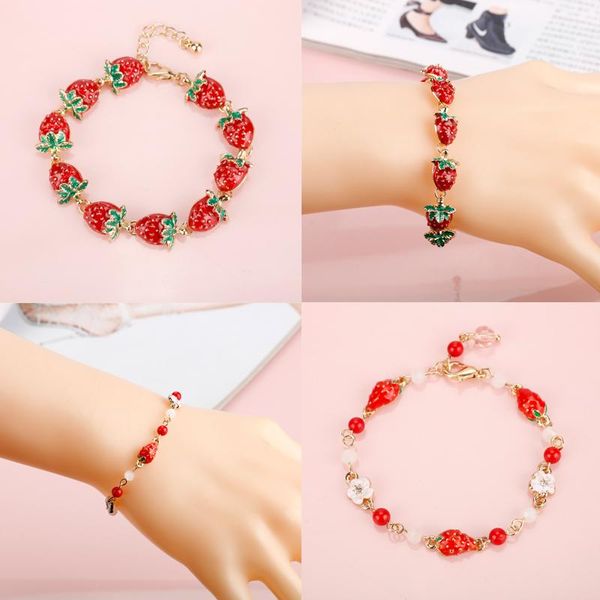 link, chain kawaii shine crystal red strawberry charm bracelet bangles lovely enamel bracelets for women fruits jewelry party gifts, Black
link, chain kawaii shine crystal red strawberry charm bracelet bangles lovely enamel bracelets for women fruits jewelry party gifts, Black