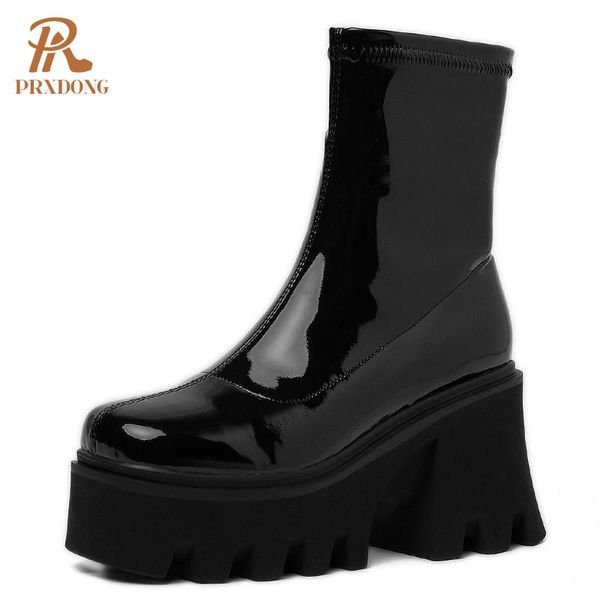 boots autumn winter ladies punk gothic ankle high heels thick platform women shoes with zipper patent pu leather elastic black
boots autumn winter ladies punk gothic ankle high heels thick platform women shoes with zipper patent pu leather elastic black