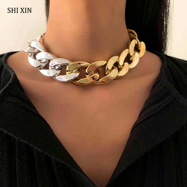 shixin hiphop thick link chain necklace on neck punk chunky short choker collar necklace for women gold/silver color neck chains h1125
shixin hiphop thick link chain necklace on neck punk chunky short choker collar necklace for women gold/silver color neck chains h1125