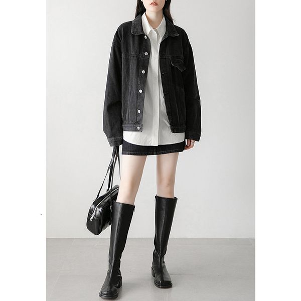 luxury women's short coatweisong denim et women's spring and autumn 2021 korean loose denim et, Black;brown
luxury women's short coatweisong denim et women's spring and autumn 2021 korean loose denim et, Black;brown