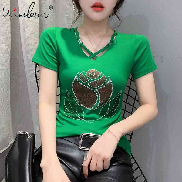 women's t-shirt summer korean clothes t-shirt fashion hollow out diamonds rose women cotton ropa mujer short sleeve tees t2m4, White
women's t-shirt summer korean clothes t-shirt fashion hollow out diamonds rose women cotton ropa mujer short sleeve tees t2m4, White