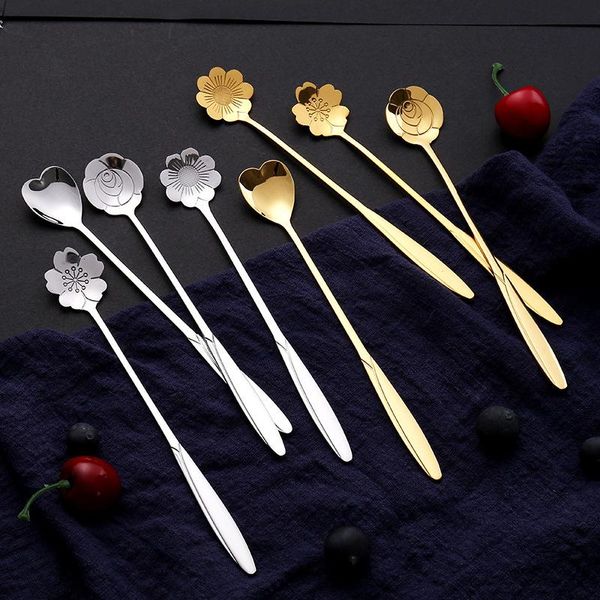 spoons 1pcs coffee dessert tableware stainless steel sakura heart shape long handle mixing spoon with souvenir
spoons 1pcs coffee dessert tableware stainless steel sakura heart shape long handle mixing spoon with souvenir