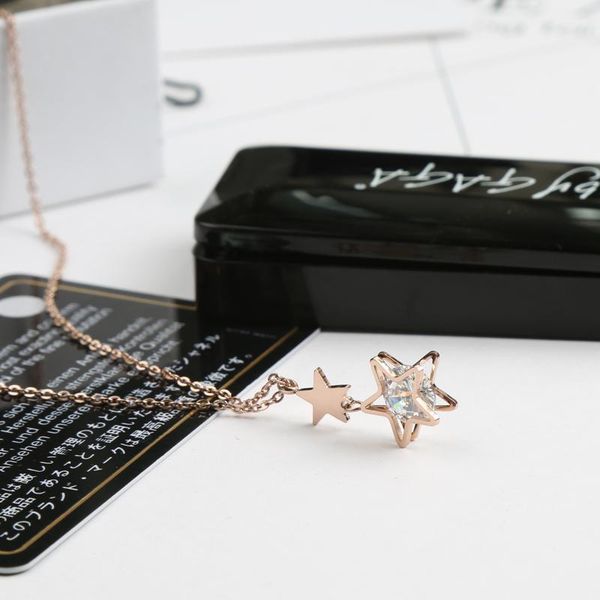 pendant necklaces yun ruo fashion rose gold color woman jewelry zircon star necklace choker 316l stainless steel high polish never fade, Silver
pendant necklaces yun ruo fashion rose gold color woman jewelry zircon star necklace choker 316l stainless steel high polish never fade, Silver