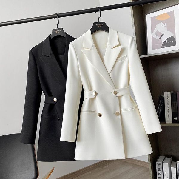 women's suits & blazers white blazer fashion design double breasted draw back spring autumn suit jacket female outerwear elegant offic, White;black
women's suits & blazers white blazer fashion design double breasted draw back spring autumn suit jacket female outerwear elegant offic, White;black