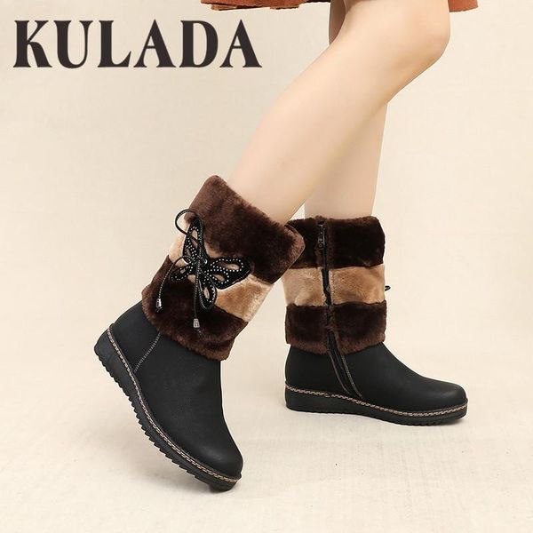 boots kulada women snow warm thick fur winter plus size platform ladies side zipper shoes female comfort, Black
boots kulada women snow warm thick fur winter plus size platform ladies side zipper shoes female comfort, Black