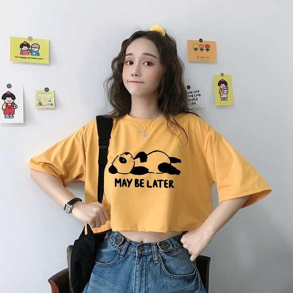 women's t-shirt crop tee shirt summer short sleeve creative cartoon panda print cotton harajuku kawaii y2k woman clothes, White
women's t-shirt crop tee shirt summer short sleeve creative cartoon panda print cotton harajuku kawaii y2k woman clothes, White