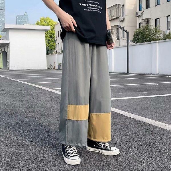 men's pants overalls loose straight color matching drape drawstring foot trend trousers thin oversize nine-point wide-leg s-3xl, Black
men's pants overalls loose straight color matching drape drawstring foot trend trousers thin oversize nine-point wide-leg s-3xl, Black
