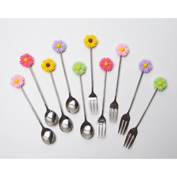 3pcs daisy fruit forks lovely dessert cartoon cake party supplies coffee stirring fork for home banquet bar (random 
3pcs daisy fruit forks lovely dessert cartoon cake party supplies coffee stirring fork for home banquet bar (random