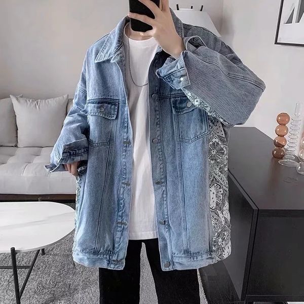 jackets splicing cowboy men's loose et spring and autumn 2021 korean fashion net red coat brand ruffian handsome, Black;brown
jackets splicing cowboy men's loose et spring and autumn 2021 korean fashion net red coat brand ruffian handsome, Black;brown