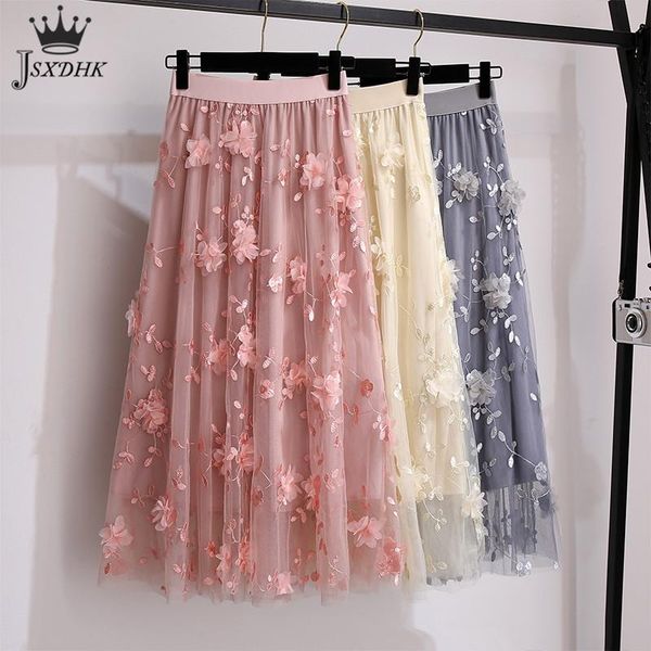skirts 2021 summer women long tulle skirt elegant fashion casual elastic high waist 3d flower embroidery solid color midi swing, Black
skirts 2021 summer women long tulle skirt elegant fashion casual elastic high waist 3d flower embroidery solid color midi swing, Black