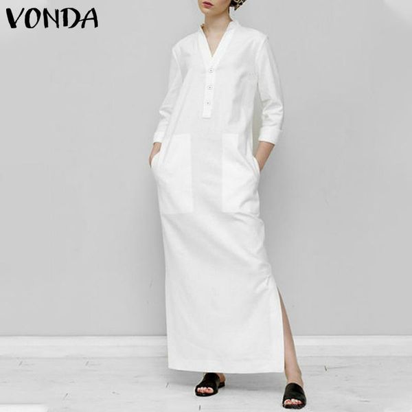 white long dress women's sundress elegant stand collar sleeve party side split holiday button up plus size vestido casual dresses, Black;gray
white long dress women's sundress elegant stand collar sleeve party side split holiday button up plus size vestido casual dresses, Black;gray