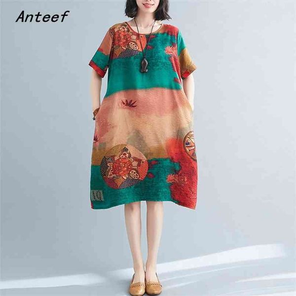 short sleeve plus size cotton vintage floral dresses for women casual loose midi woman summer dress elegant clothes 210517, Black;gray
short sleeve plus size cotton vintage floral dresses for women casual loose midi woman summer dress elegant clothes 210517, Black;gray